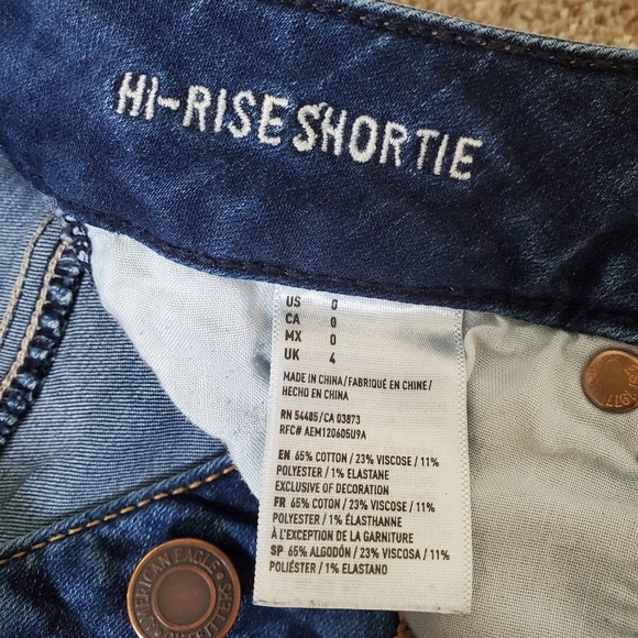 American Eagle High Rise Shorties Jean Shorts - Picture 5 of 6